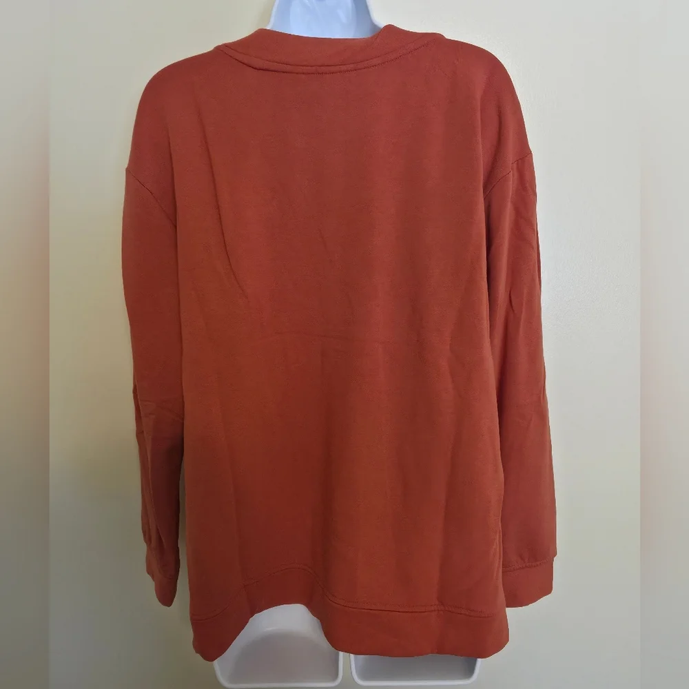 NWOT Orvis Rust Orange V-Neck Pullover Sweater, Large